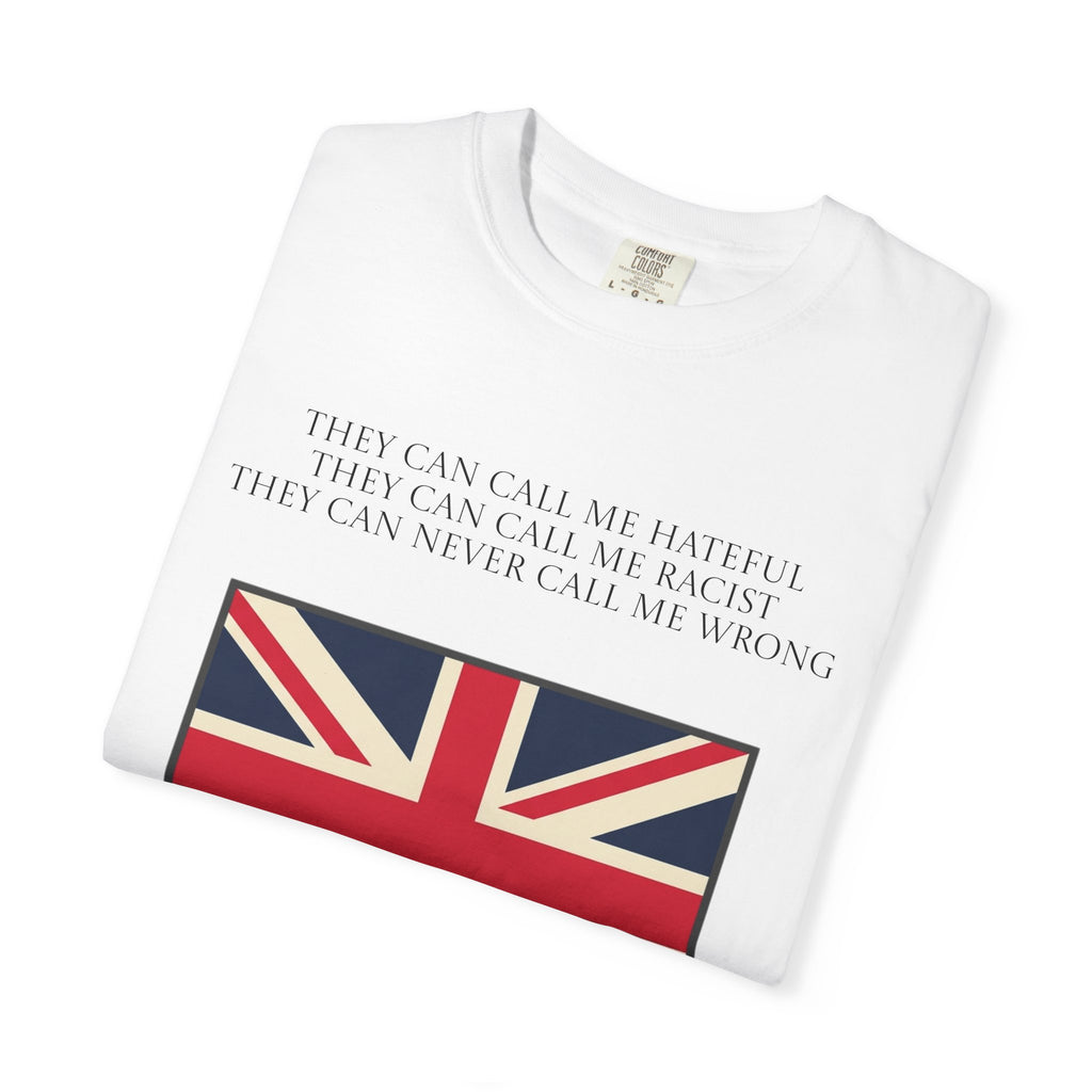 "They can never call me wrong" Union Jack shirt